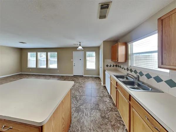 a kitchen with a sink a stove and a refrigerator