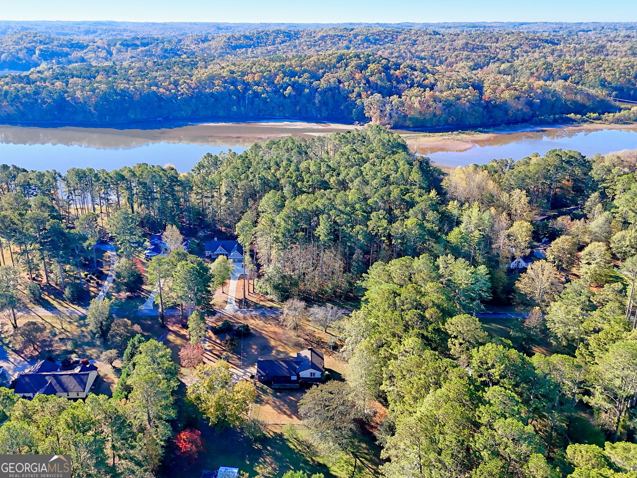 588 Estatohe Circle Toccoa, GA 30577 - Photo 69 of 71 an aerial view of lake and residential houses with outdoor space