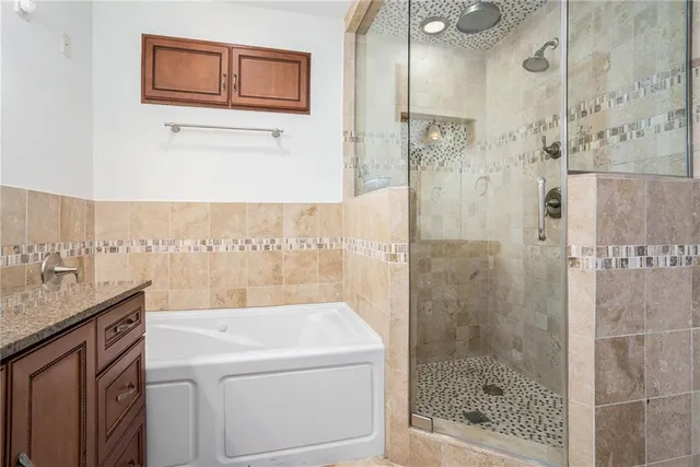 a view of a city with tall buildings