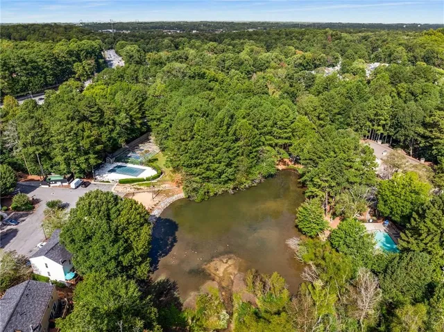 a view of a lake with an outdoor space