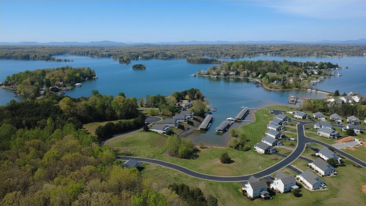 Lot 3 Lands End Circle Union Hall, VA 24176 - Photo 15 of 44 an aerial view of a house with lake view