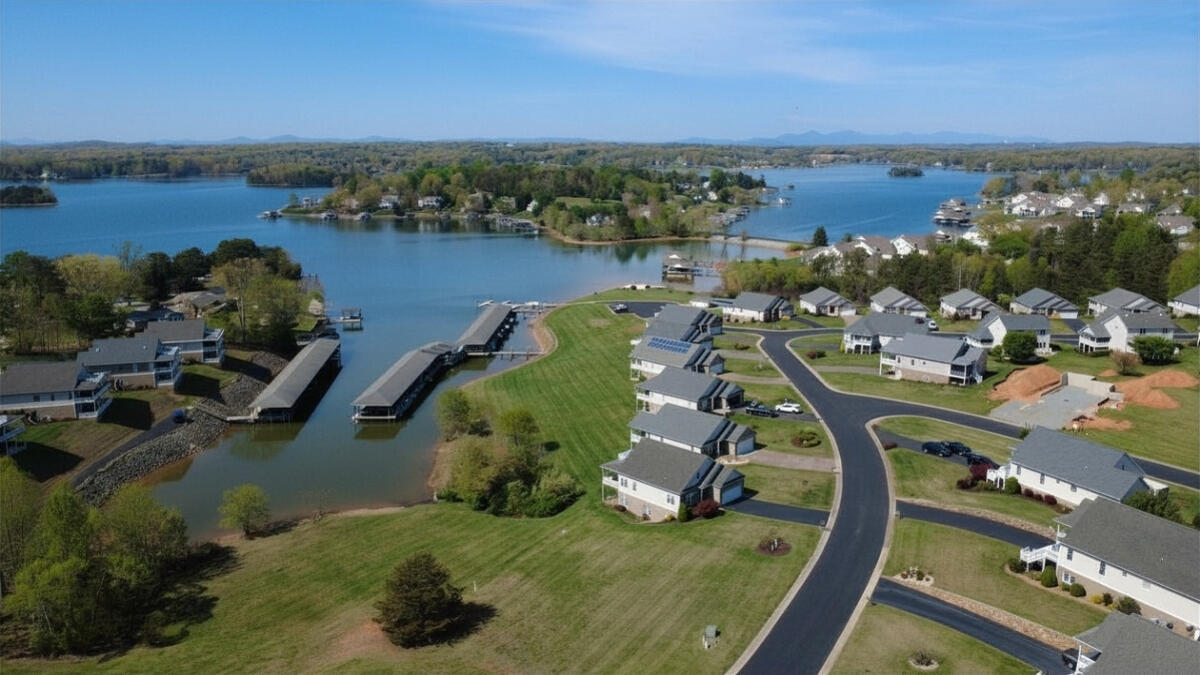 Lot 3 Lands End Circle Union Hall, VA 24176 - Photo 9 of 44 an aerial view of a house with a lake view