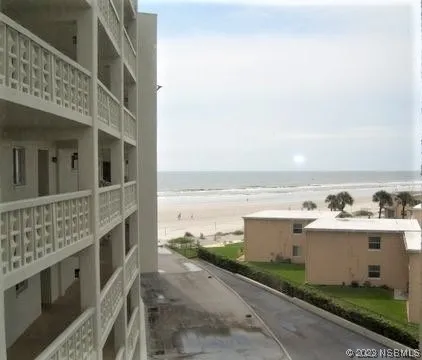 a view of building with an ocean view