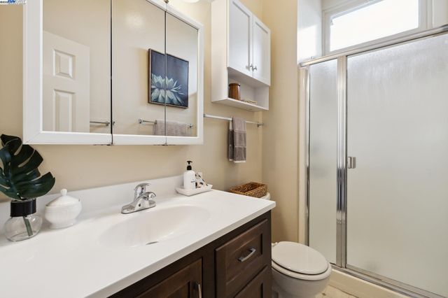 a bathroom with a window