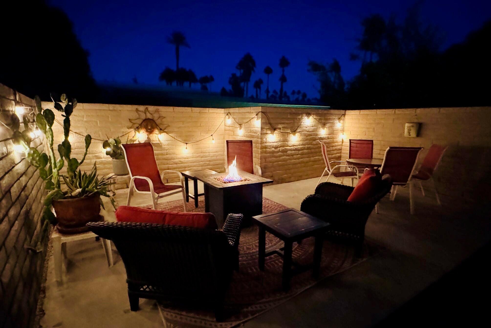 69850 Hwy 111 Rancho Mirage Ca, Unit 13 Rancho Mirage, CA 92270 - Photo 5 of 52 Cozy outdoor fire table