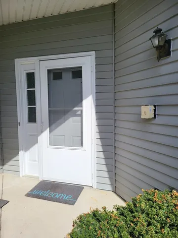 a view of a door of a house