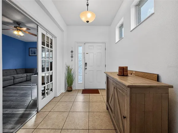 a kitchen with a cabinets and counter space