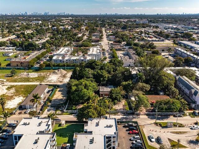 an aerial view of multiple house