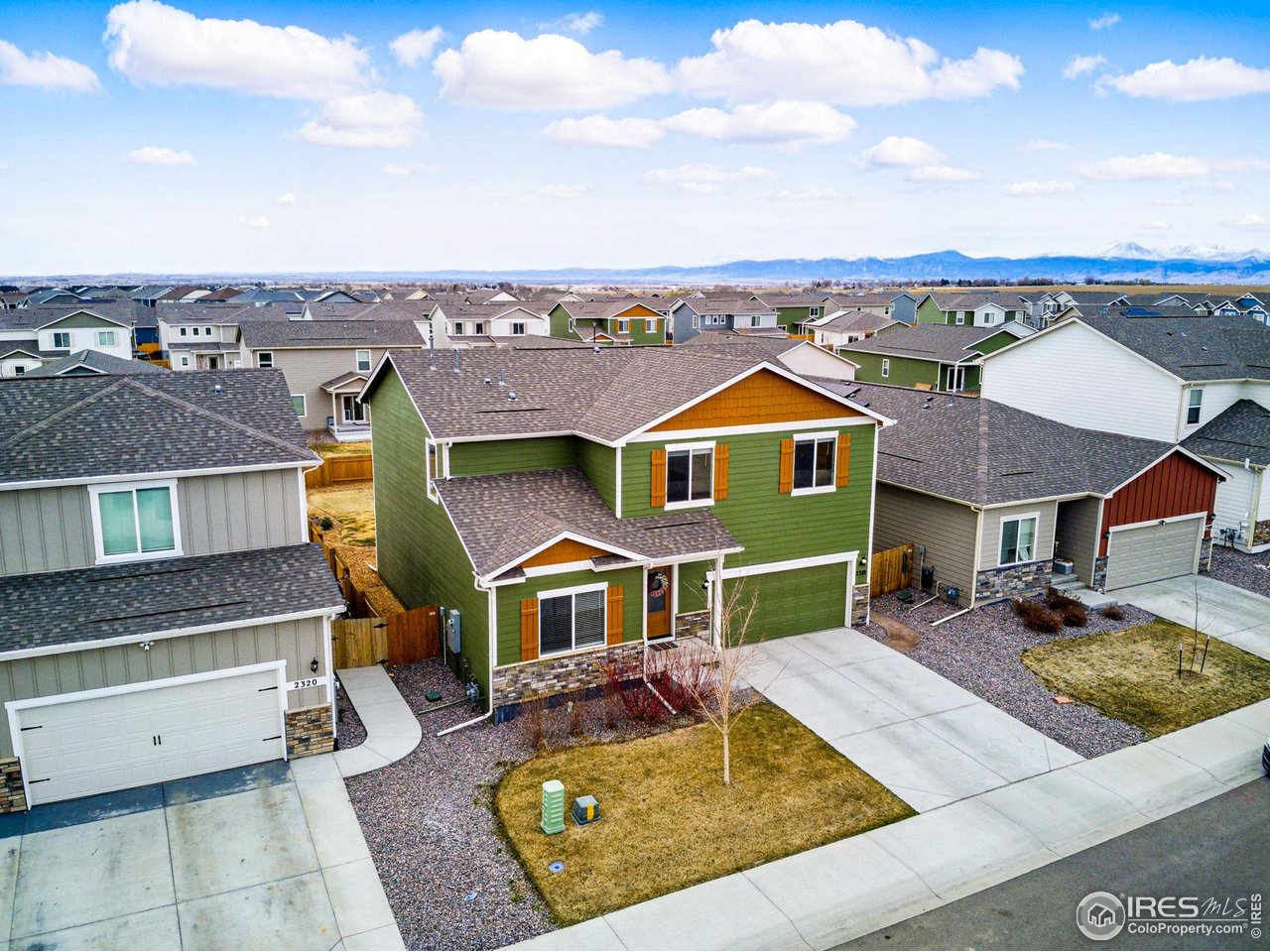 2310 Angus Street Mead, CO 80542 - Photo 35 of 39 an aerial view of a house with a garden