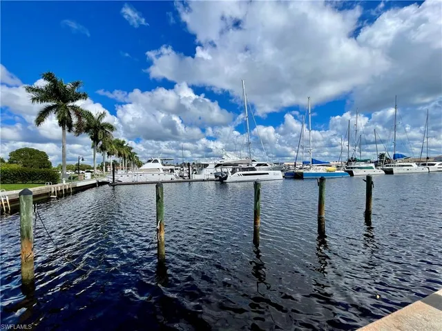 a view of a house with a yard and potted plants
