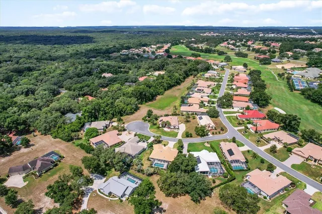 an aerial view of a house