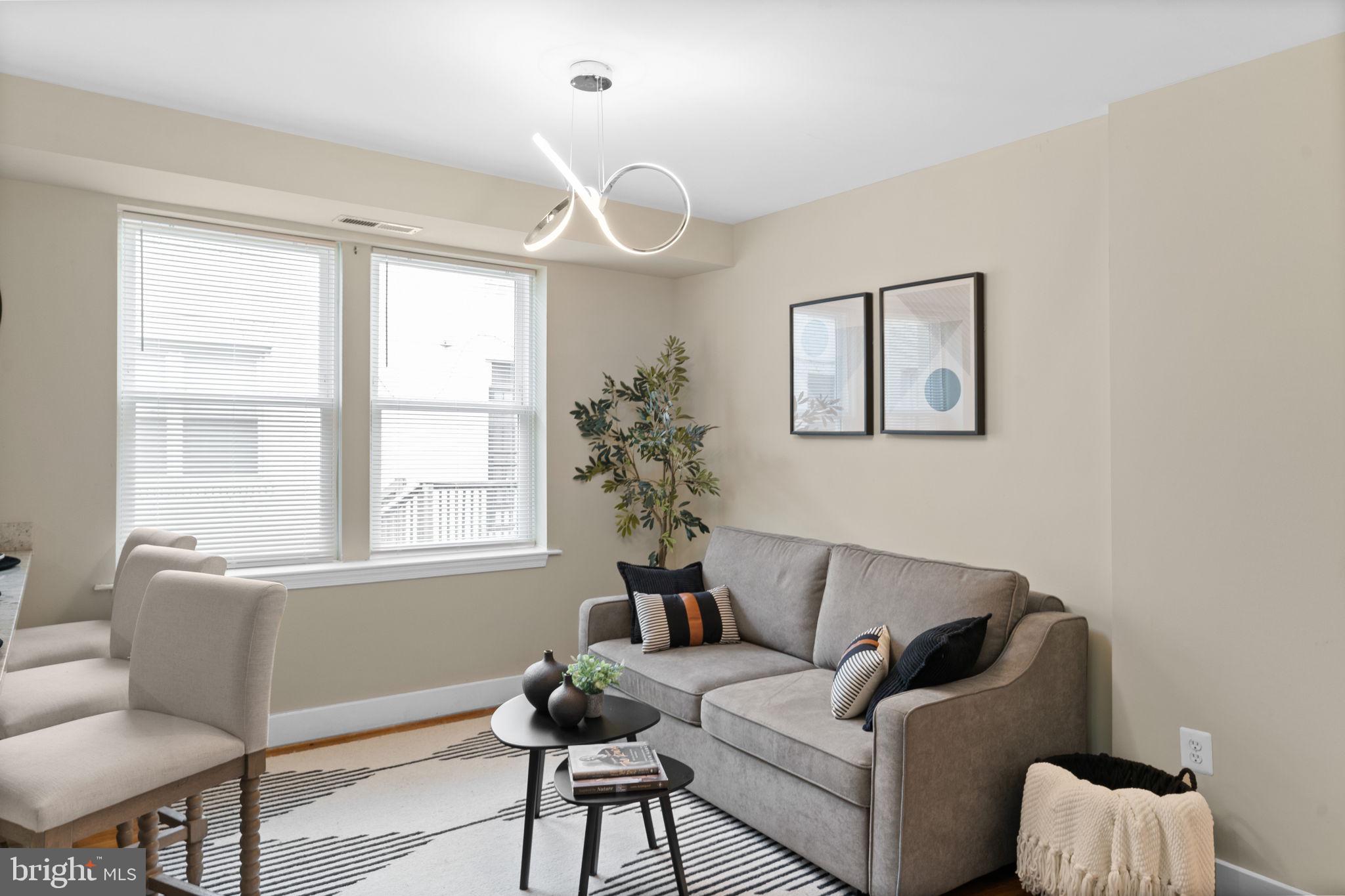 417 18th Street Northeast, Unit 104 Washington, DC 20002 - Photo 17 of 40 a living room with furniture and a large window