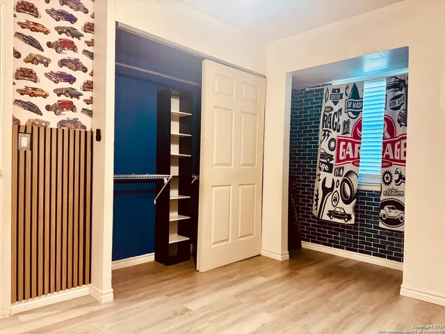 an entryway with a door