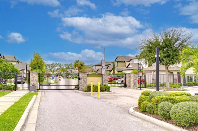 a view of a street with houses