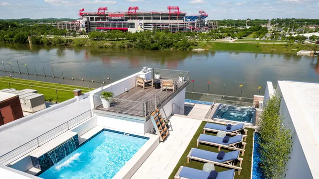 a view of a city from a terrace