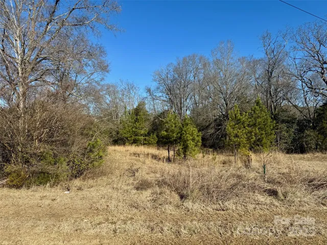 a view of a yard covered in snow