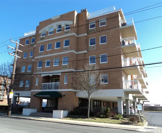 a front view of a multi story building