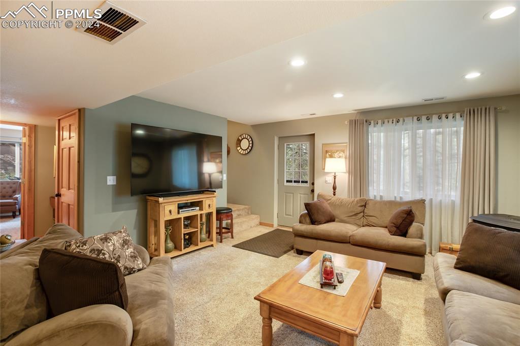 143 Wahsatch Road Florissant, CO 80816 - Photo 40 of 50 a living room with furniture and a flat screen tv