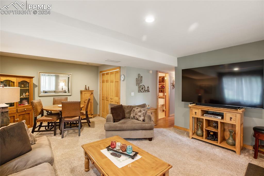 143 Wahsatch Road Florissant, CO 80816 - Photo 41 of 50 a living room with furniture and a flat screen tv