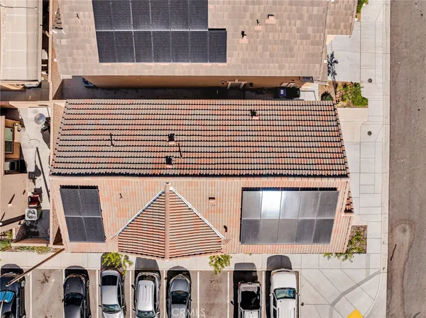 an aerial view of a house