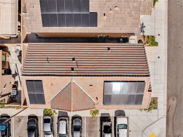 an aerial view of a house
