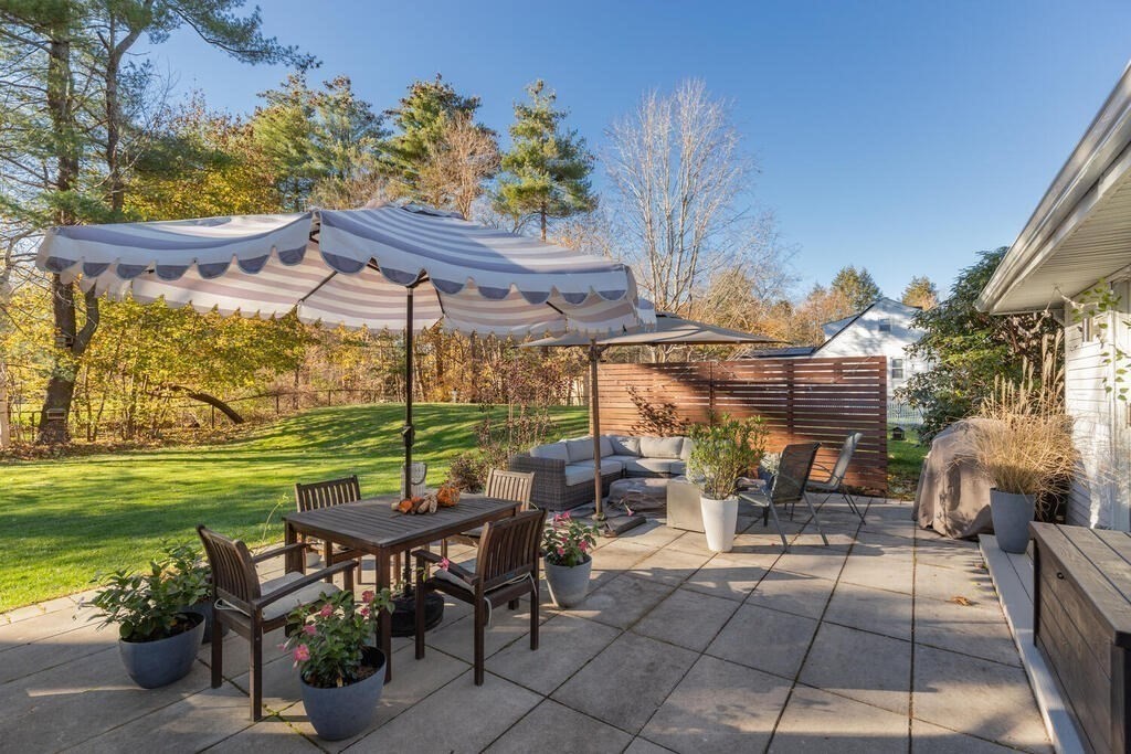 15 Forrest Road Topsfield, MA 01983 - Photo 21 of 26 a view of a patio with a table and chairs