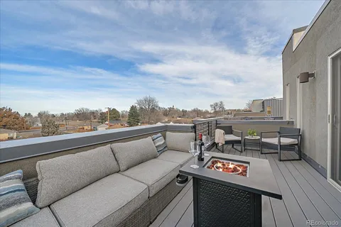 a view of a terrace with a couch