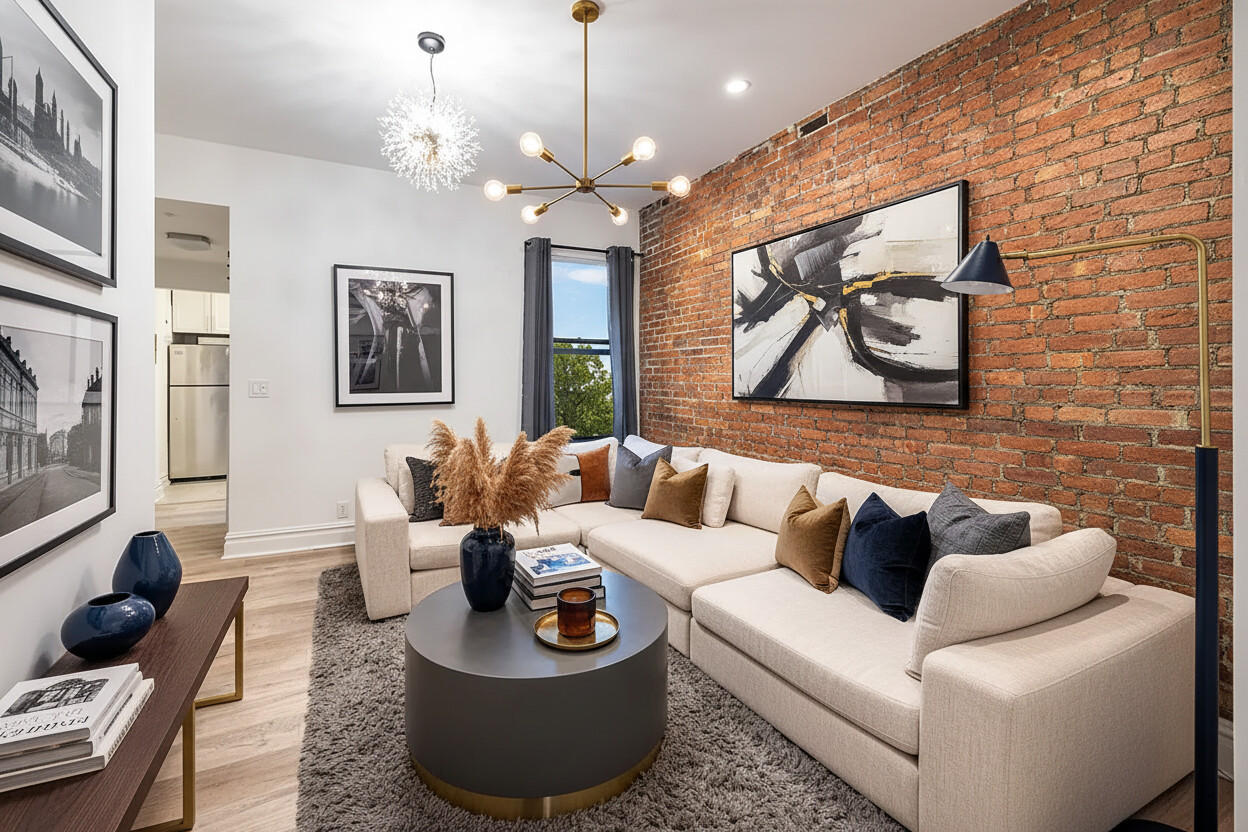 133 East 30th Street, Unit 1A Manhattan, NY 10016 - Photo 1 of 8 a living room with furniture a chandelier and a painting