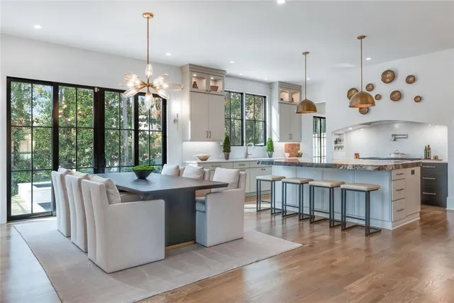 a view of living room with granite countertop furniture and fireplace