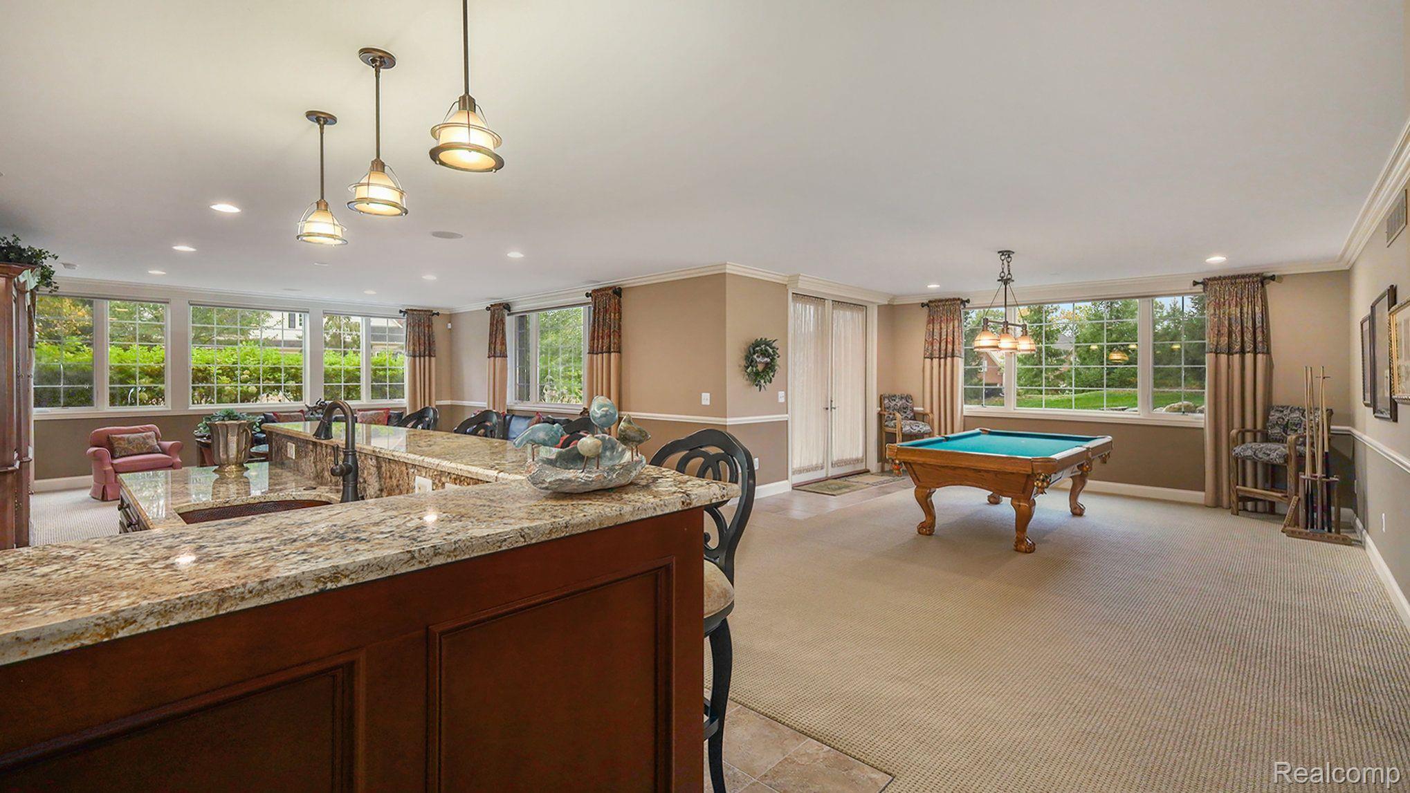 547 City View Court, Unit 30 Rochester, MI 48306 - Photo 40 of 47 Lower Level Bar/Billiards/Rec Room