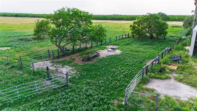 a view of a garden with huge green field