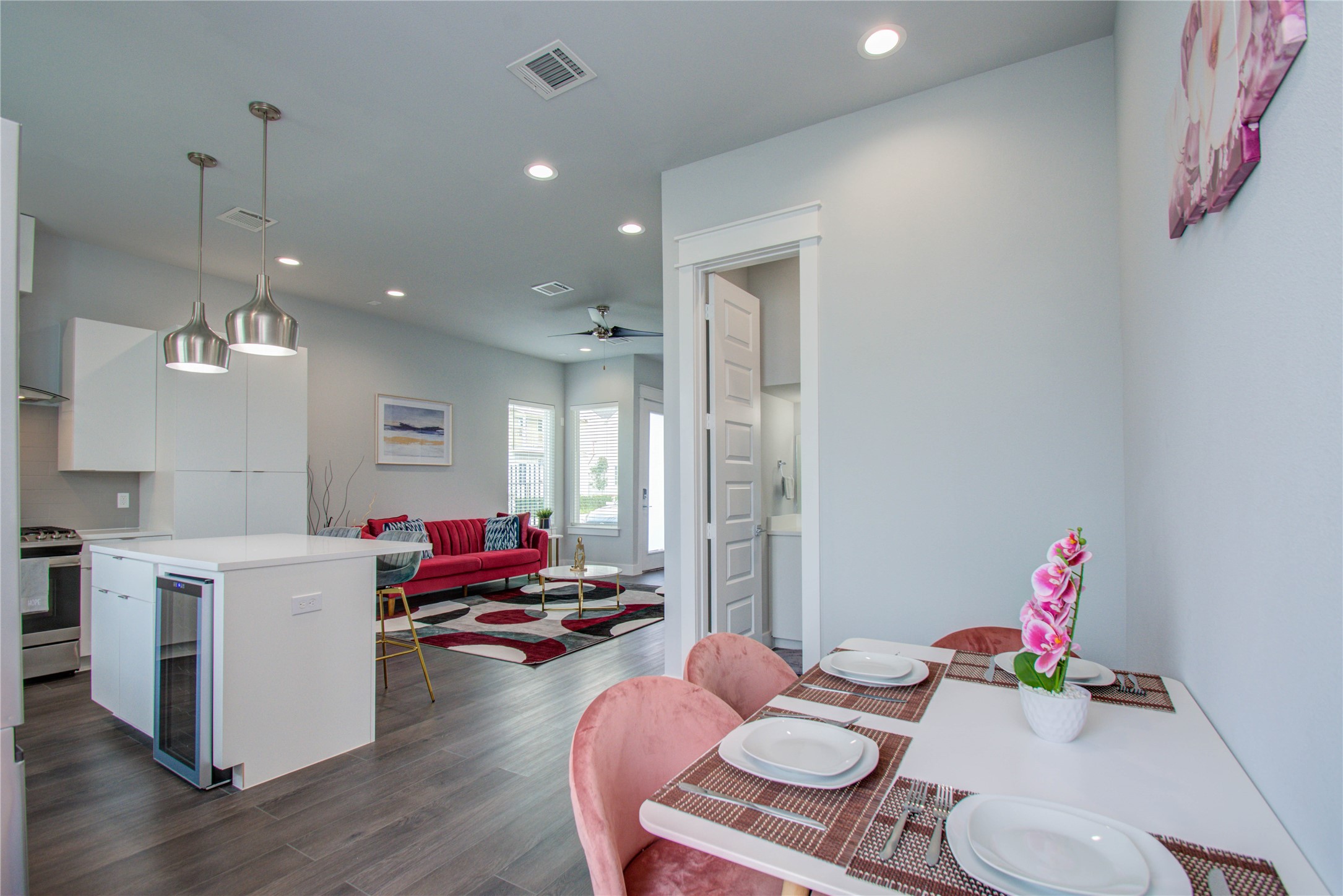 2549 Hollister Road Houston, TX 77080 - Photo 8 of 16 a living room with furniture and wooden floor