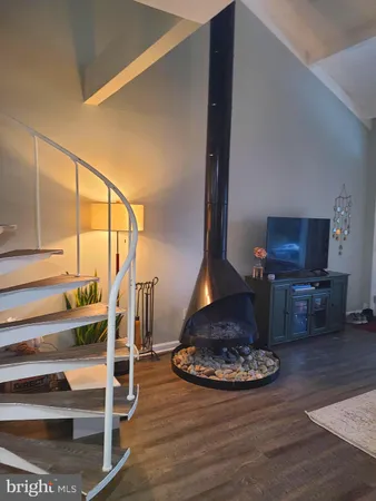 a view of entryway with wooden floor