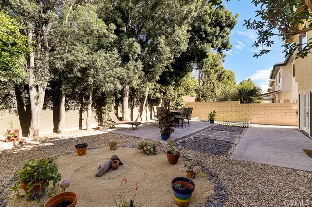 a view of a table and chairs in patio
