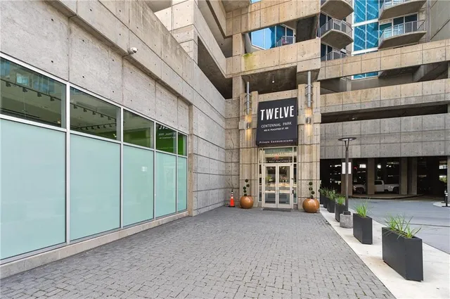 a front view of a building