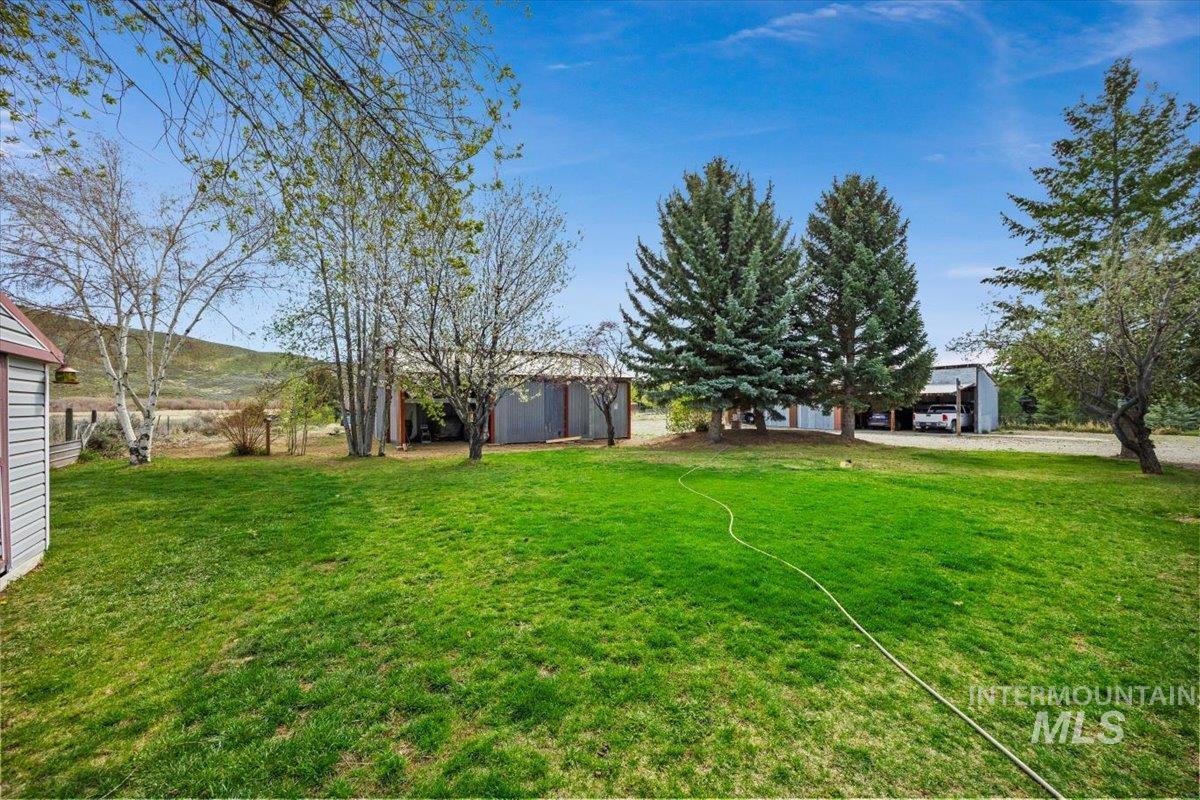 102 Willow Creek Road Fairfield, ID 83327 - Photo 5 of 32 View of grassy yard featuring an outbuilding