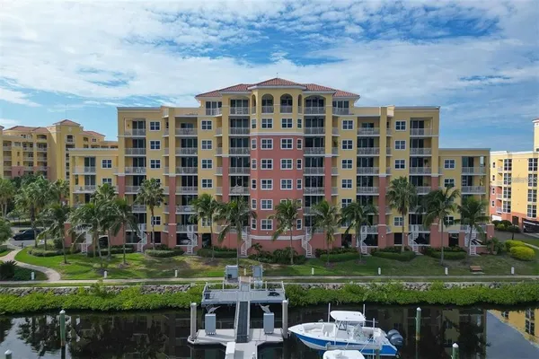 a front view of building with outdoor space