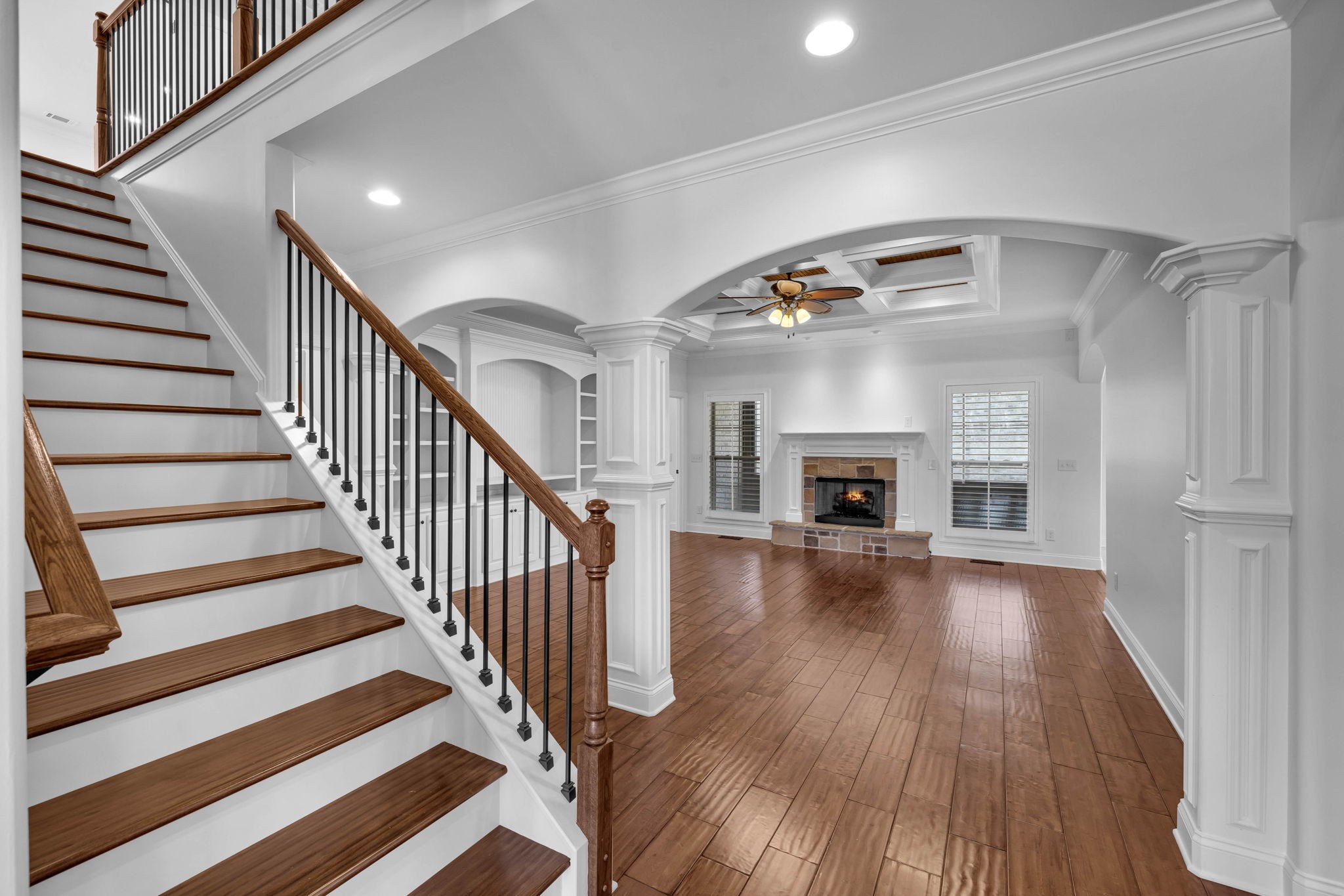 2065 Autumn Ridge Way Spring Hill, TN 37174 - Photo 27 of 58 a view of an empty room with wooden floor fireplace and a window
