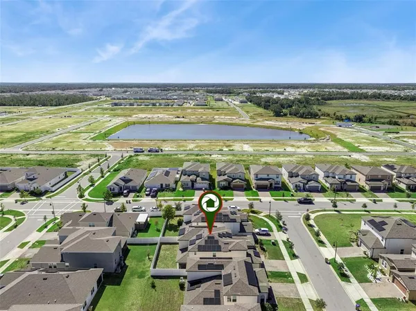 an aerial view of multiple house