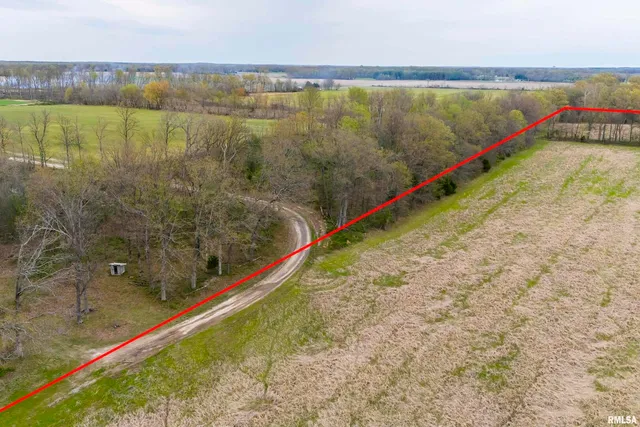 a view of a lake with a yard and large trees