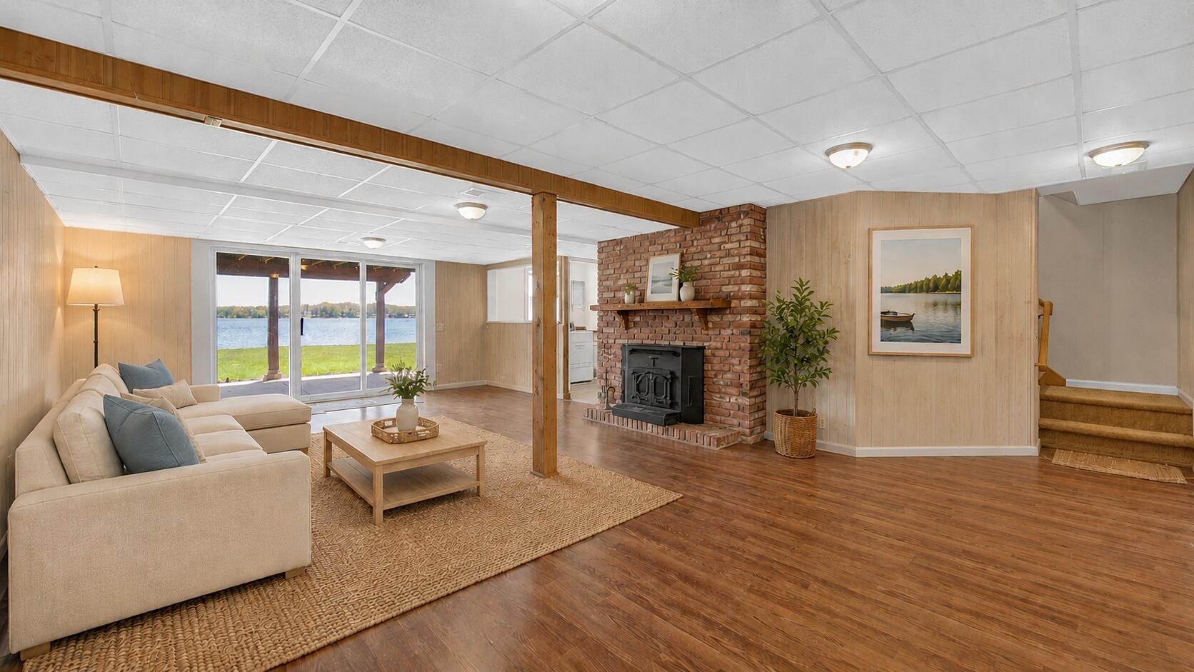 238 West Johnson Road La Porte, IN 46350 - Photo 20 of 35 a living room with furniture and a fireplace