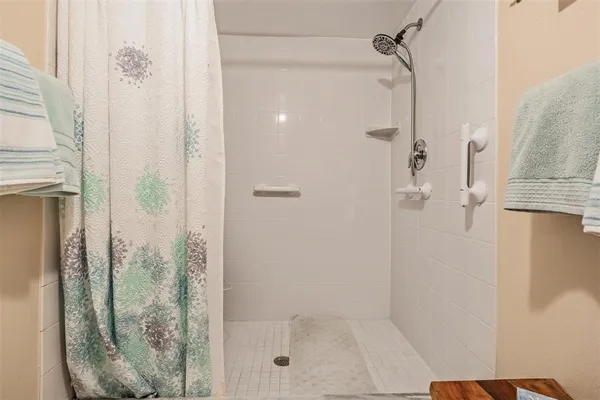 a bathroom with a shower
