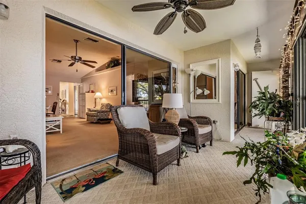 a living room with furniture