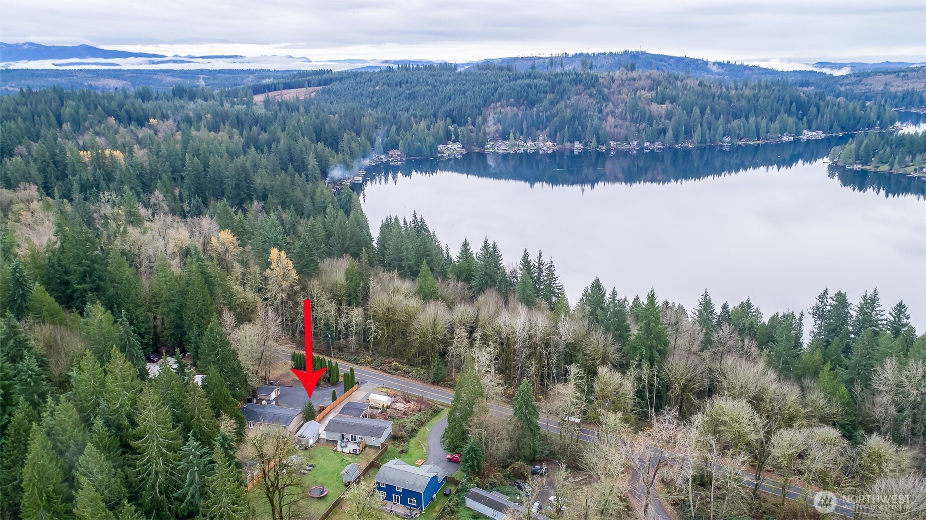 225 North Lake Roesiger Road Snohomish, WA 98290 - Photo 1 of 40 a view of lake with mountain