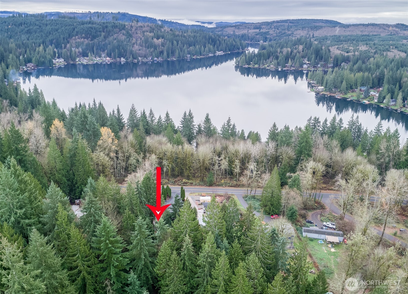 225 North Lake Roesiger Road Snohomish, WA 98290 - Photo 30 of 40 a view of a lake and a mountain view