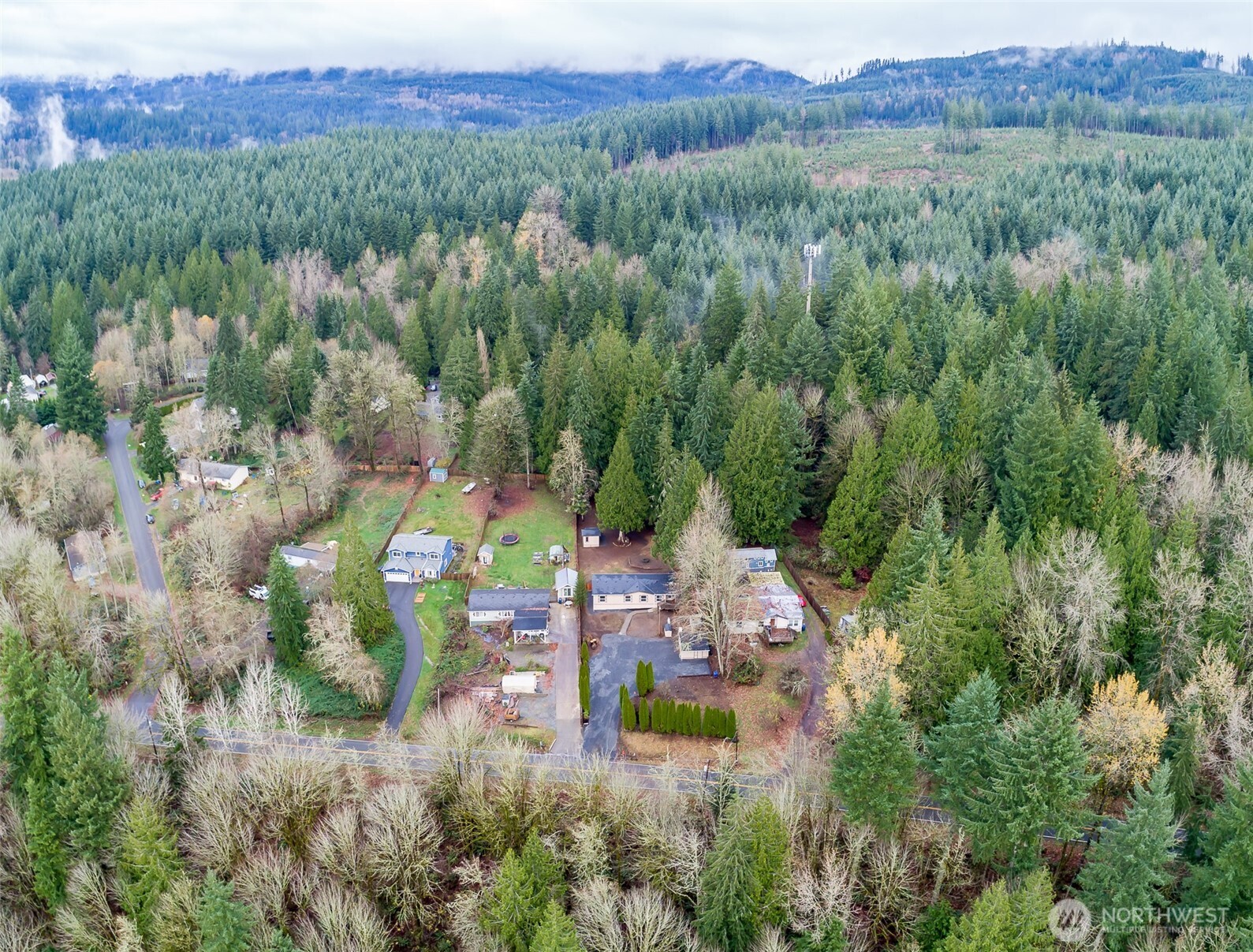 225 North Lake Roesiger Road Snohomish, WA 98290 - Photo 32 of 40 a view of a city with lush green forest