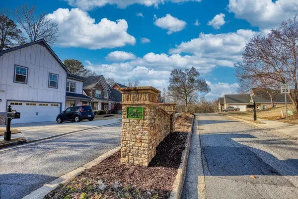 a view of a street with houses