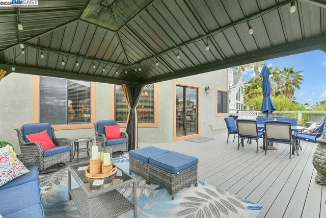 a outdoor living space with furniture and garden view