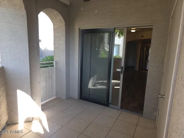 a view of a glass door
