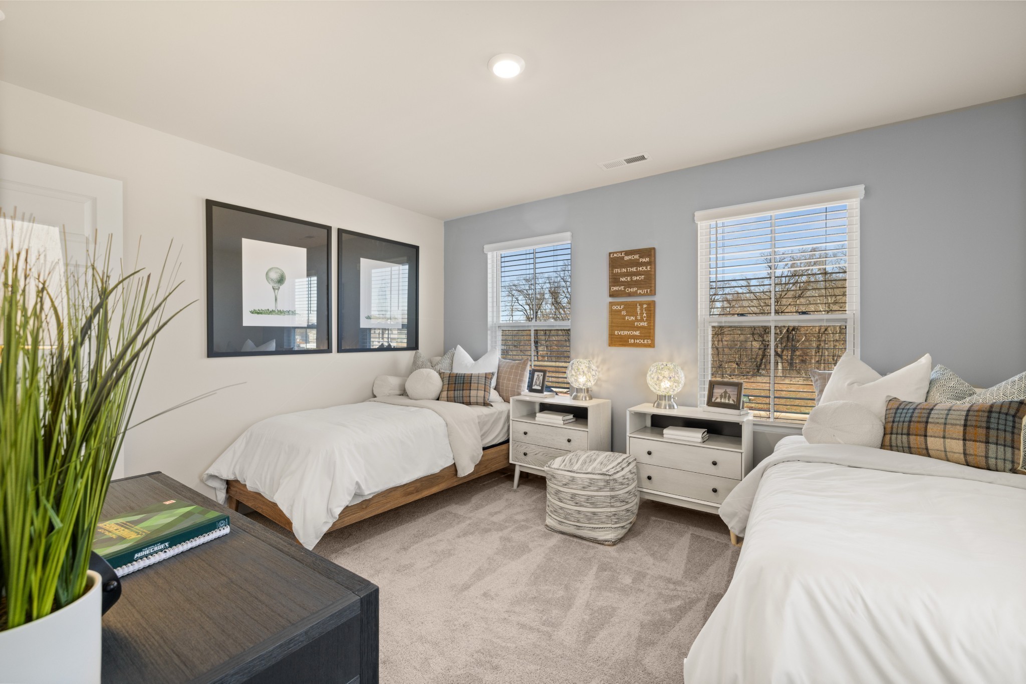 1517 Cherry Tree Lane Mount Juliet, TN 37122 - Photo 54 of 56 a spacious bedroom with two beds and a large window